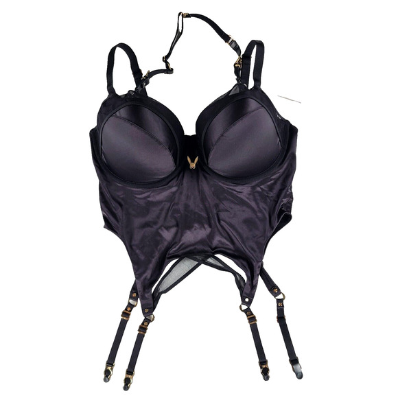 Honey Birdette Cindy Bustier size 36G black with gold rabbit NWT - Picture 1 of 6